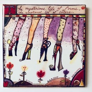 Tile Art Illustration on Ceramic Tile